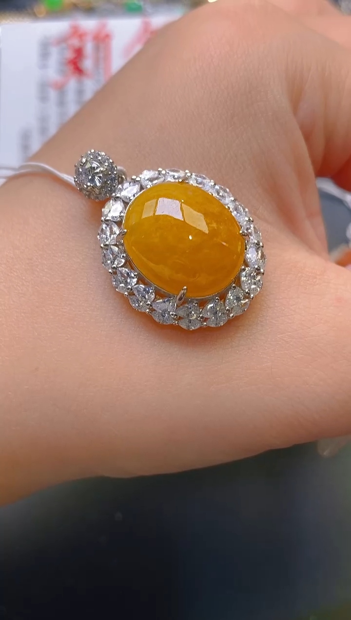 【闪购商品】翡翠耳饰银S925镶嵌天然A货翡翠1