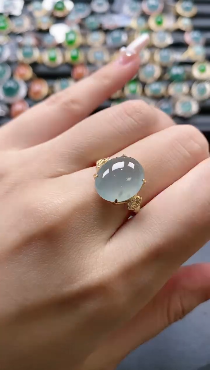 【闪购商品】翡翠戒指银S925镶嵌5251