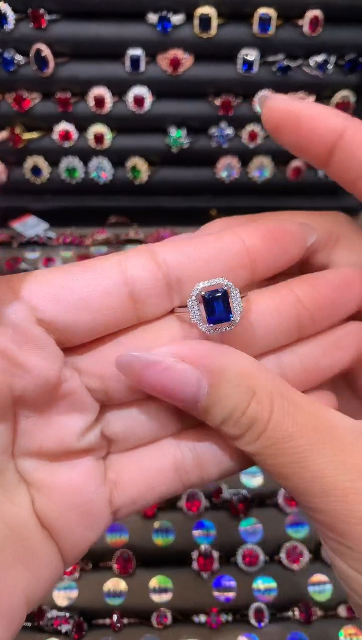 【闪购商品】蓝宝石戒指银S925镶嵌1