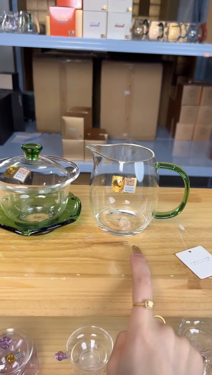 禅语盖碗湖绿+澄然茶海 湖绿