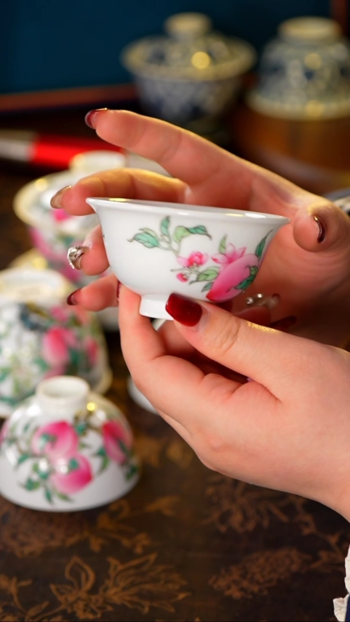 【闪购商品】徐窑三桃压手杯@@xuyao277