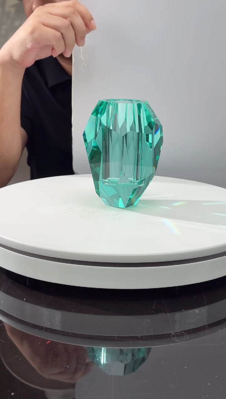 摆件CS0101073水绿色水晶琉璃香薰瓶