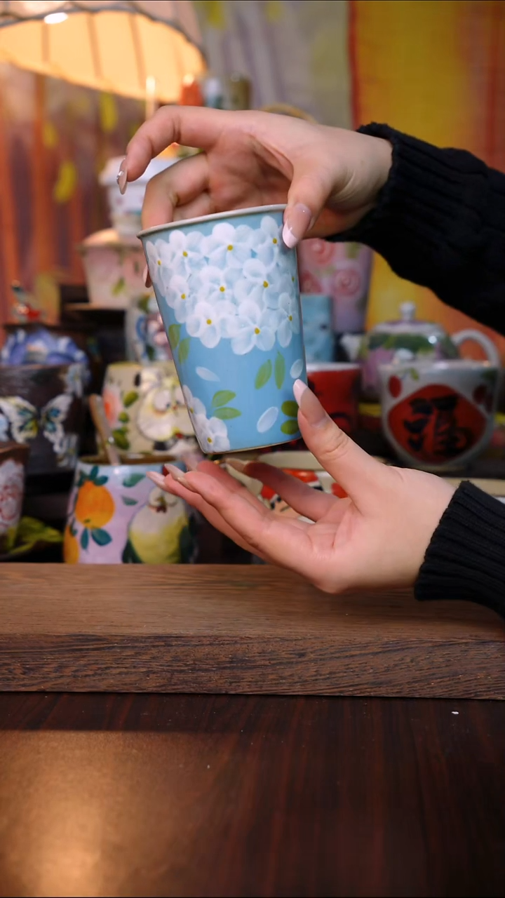 杯子陶泥垚手作 景德镇手工手绘陶瓷器物