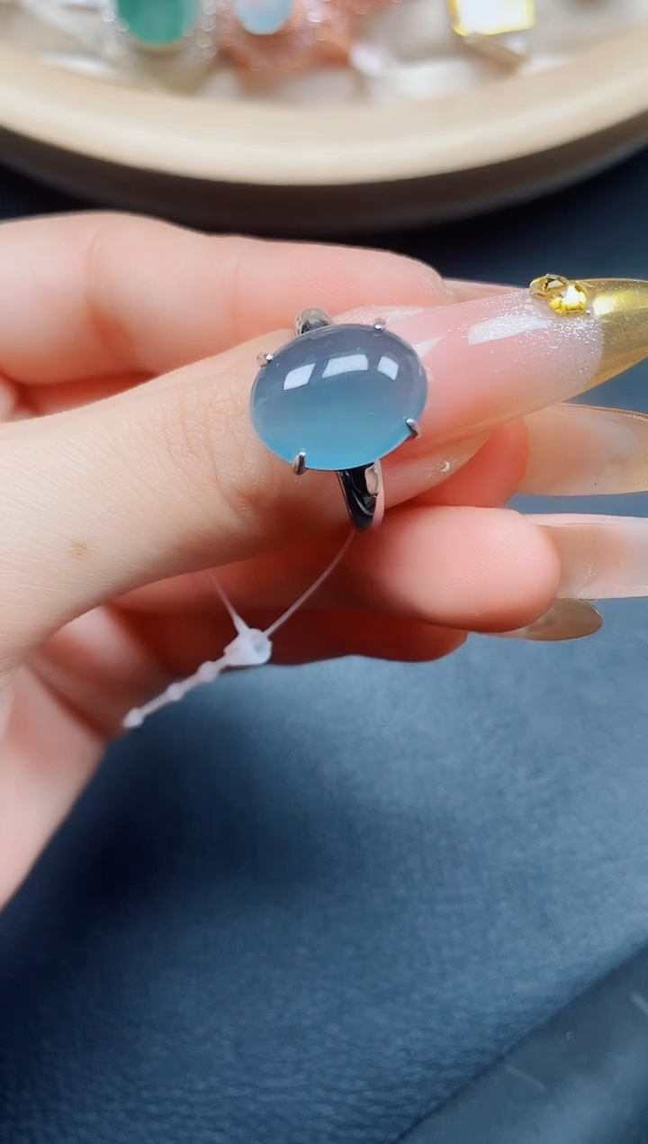 【闪购商品】翡翠戒指银S925镶嵌翡翠