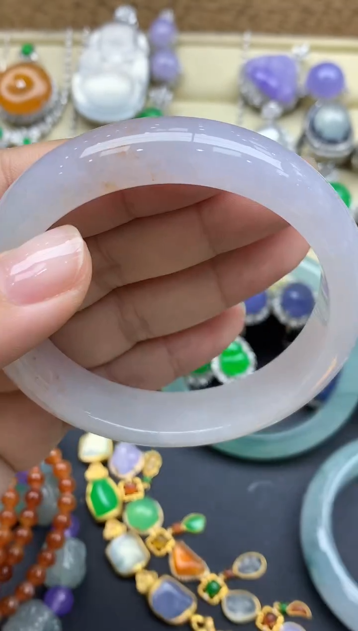 翡翠未镶嵌手镯804-春日珠宝