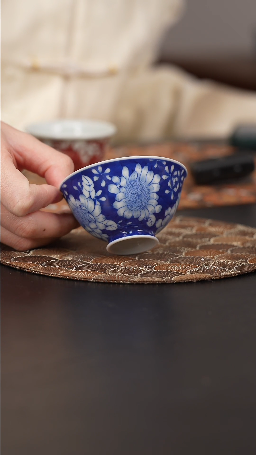 【闪购商品】杯看山柴窑青花向日葵