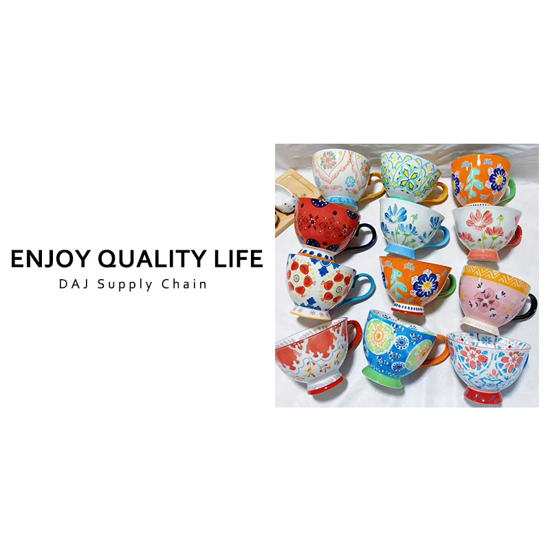 釉下彩陶瓷早餐杯 混色