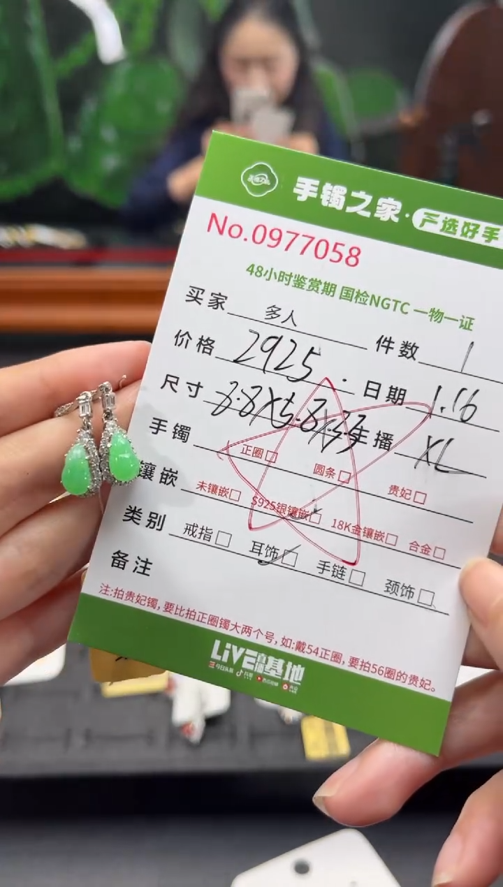 【闪购商品】翡翠耳饰银S925镶嵌多人