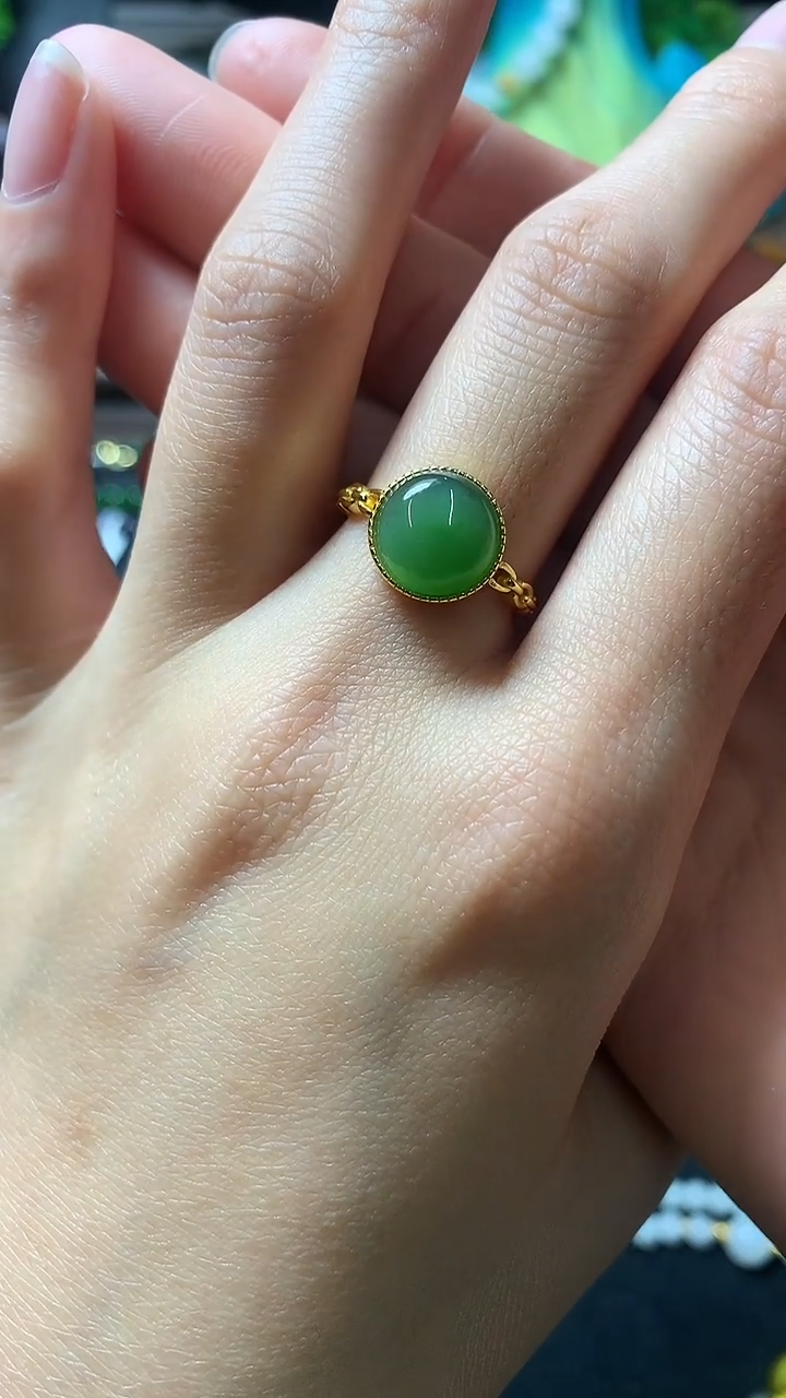 【闪购商品】和田玉戒指银S925镶嵌戒指