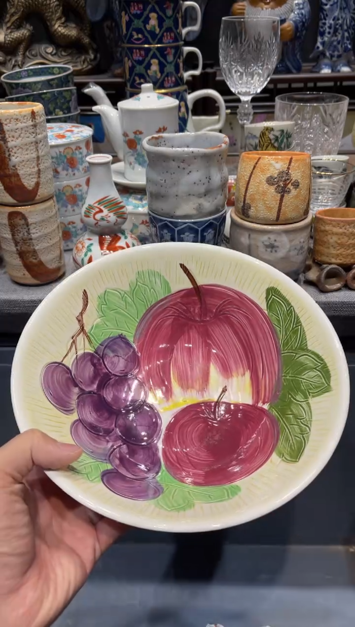 瓷片手绘陶胎深钵