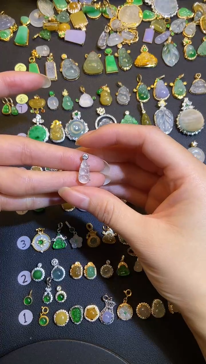 吊坠(不含链)银S925镶嵌翡翠1