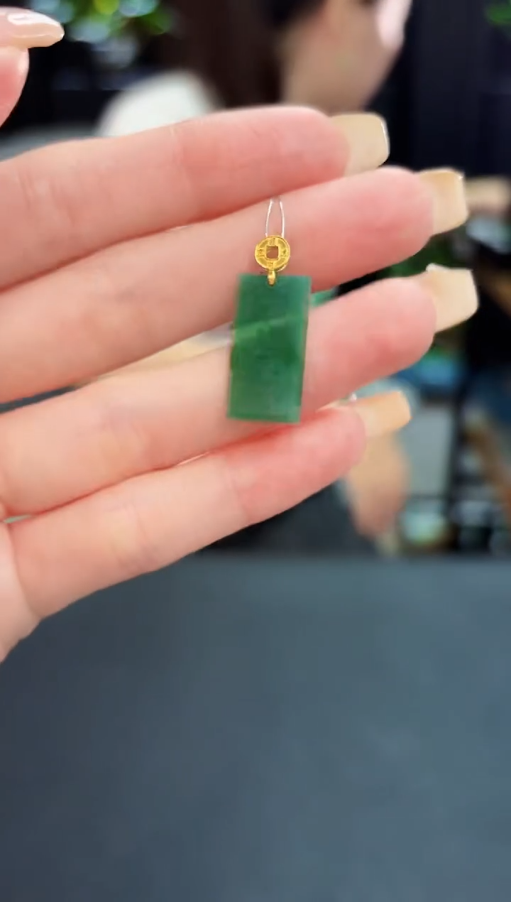 翡翠18K金镶嵌颈饰 缅料A货/支持复检/一件