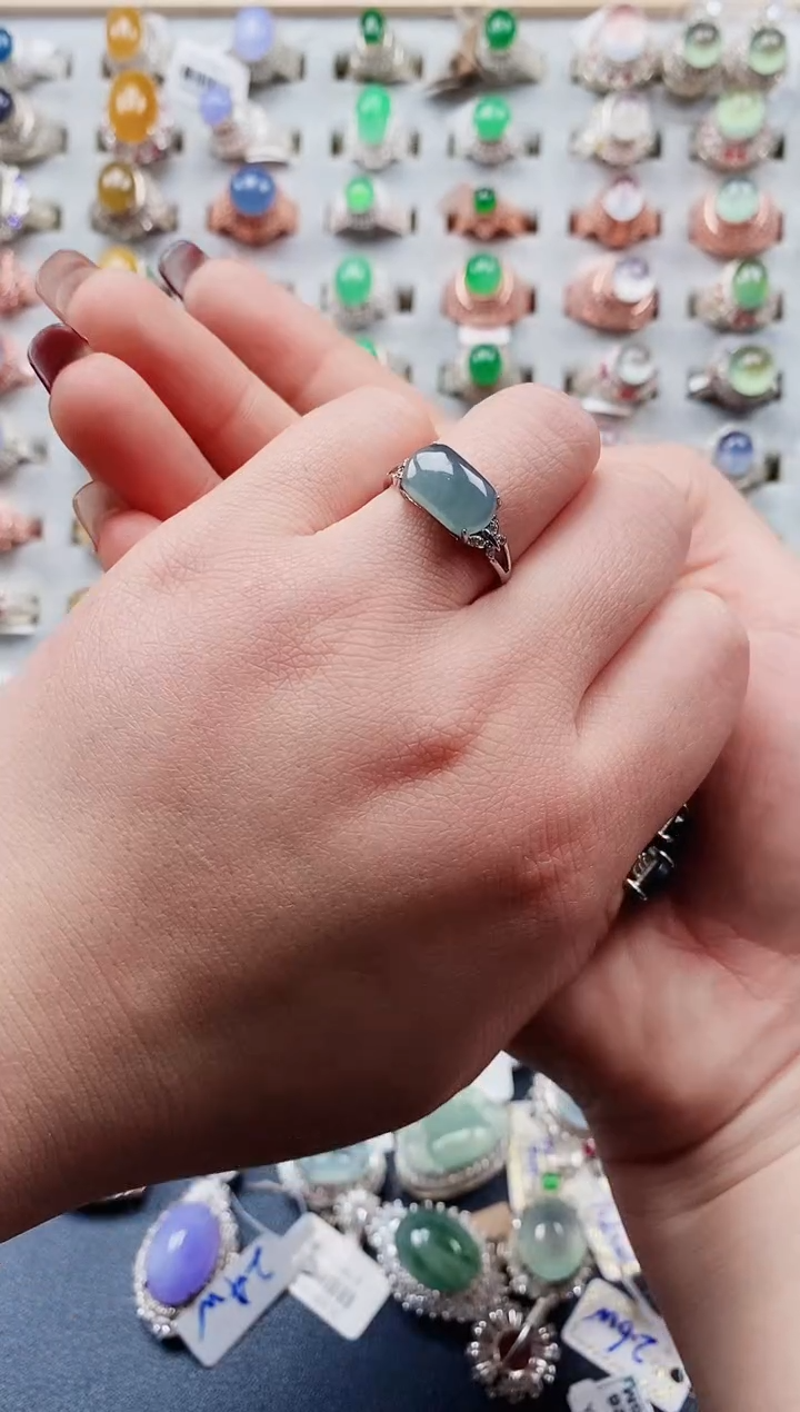 【闪购商品】翡翠戒指银S925镶嵌盘主女戒专场