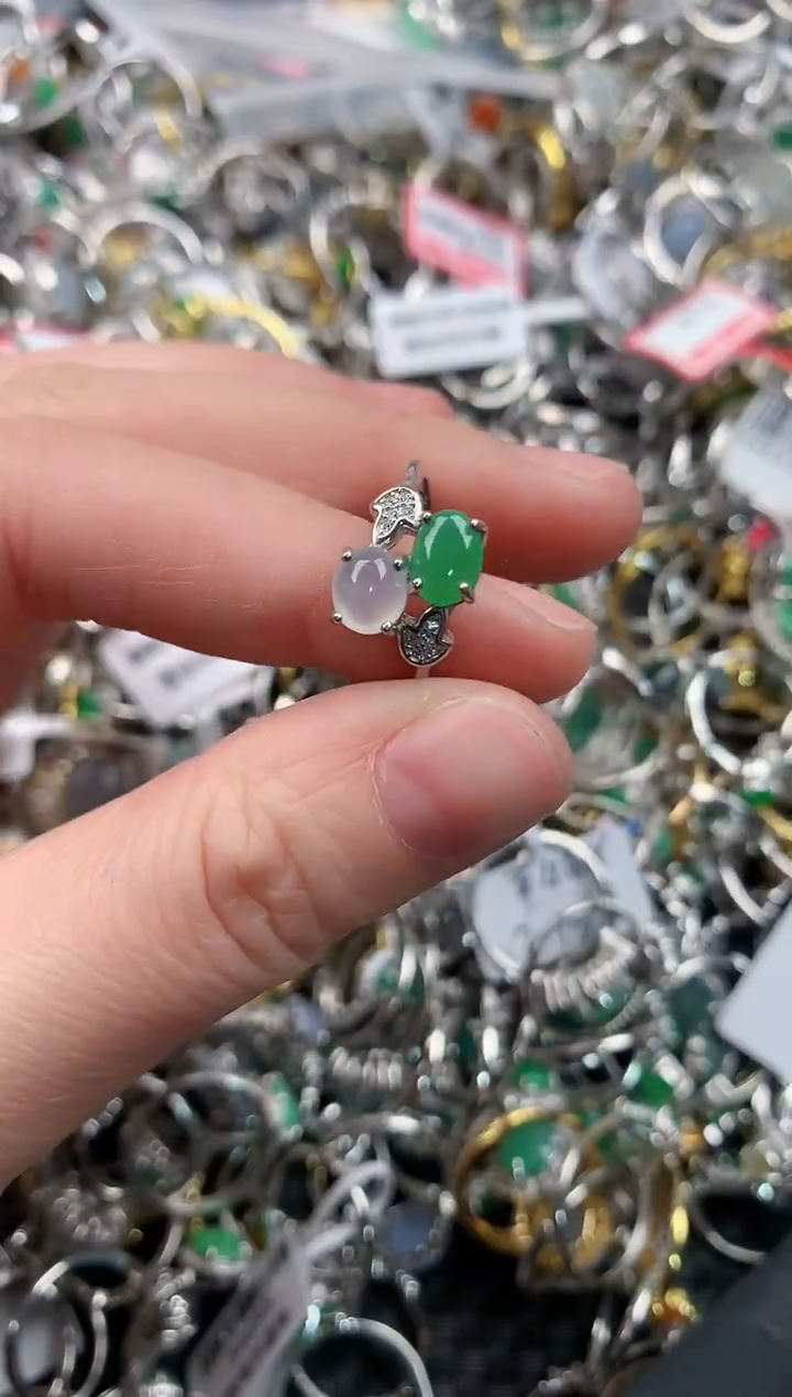银S925镶嵌戒指翡翠10                  2