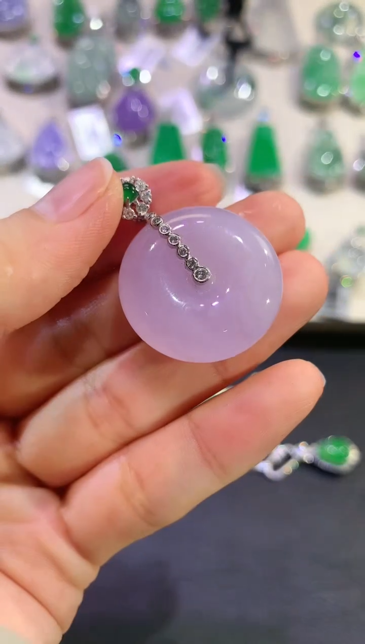 【闪购商品】翡翠吊坠(不含链)18K金镶嵌e28 紫货有色差