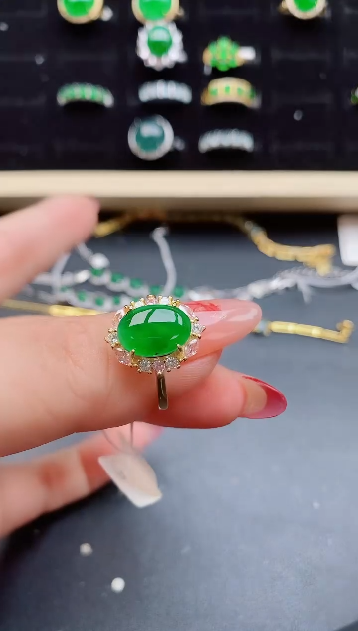 【闪购商品】翡翠戒指银S925镶嵌321321