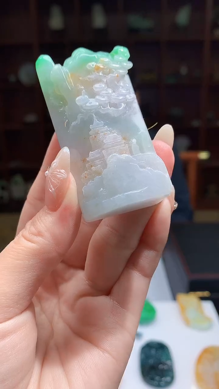 【闪购商品】定制翡翠未镶嵌8046jj-毛货挂件11赠底座