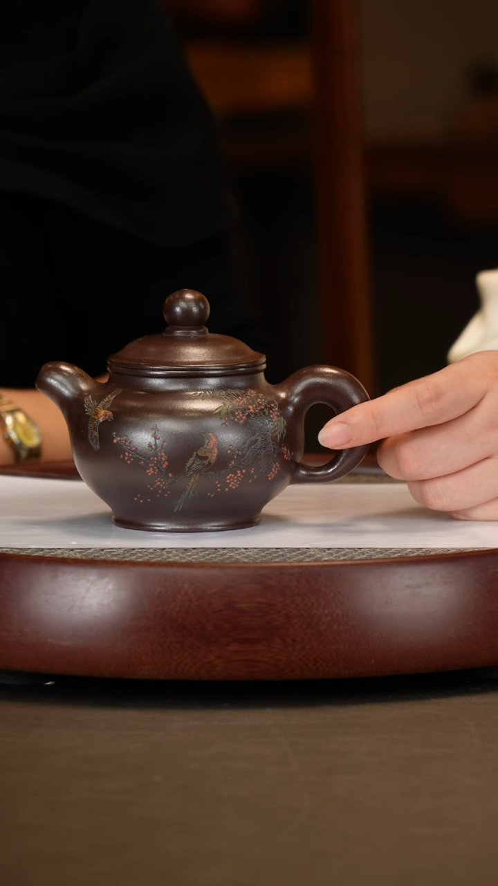 【闪购商品】紫砂茶壶【杨建英】铁皮石红掇只 300CC