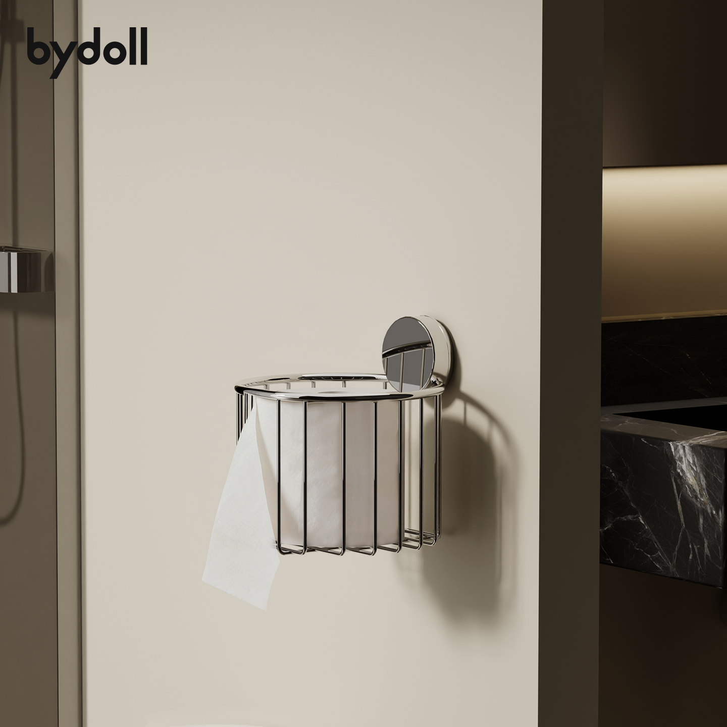 bydoll不锈钢卷纸篮吸盘厕所浴室抽纸置物架免打孔卫生间纸巾盒