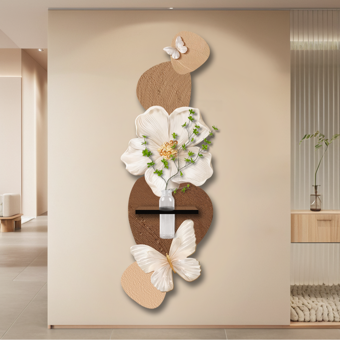 CS-075中古风玄关装饰画水培花瓶走廊过道时来运转挂画捡漏1