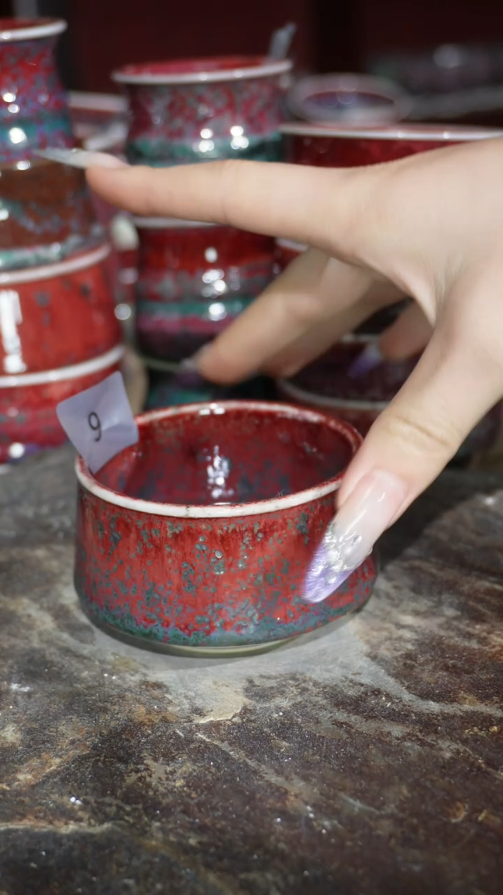摆件陶精品窑变钧瓷茶器