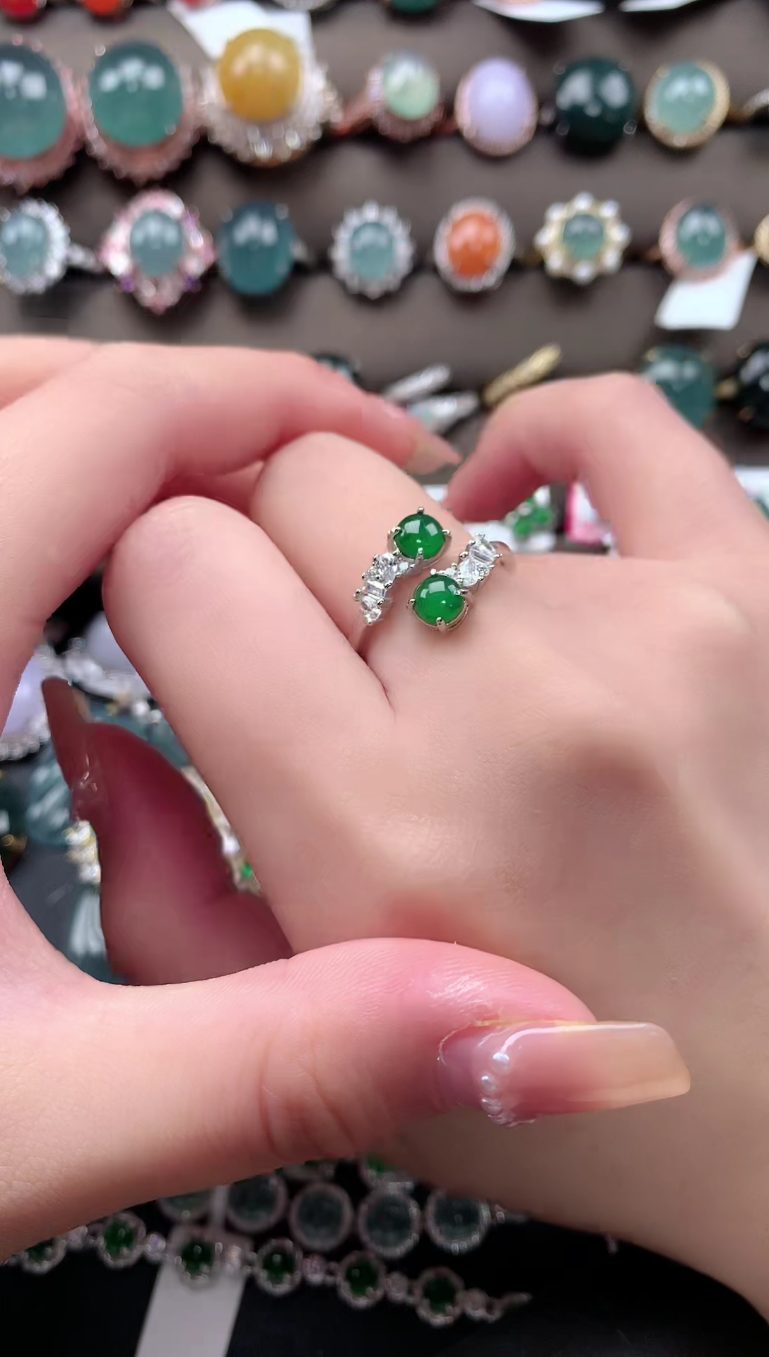 【闪购商品】翡翠戒指银S925镶嵌52141