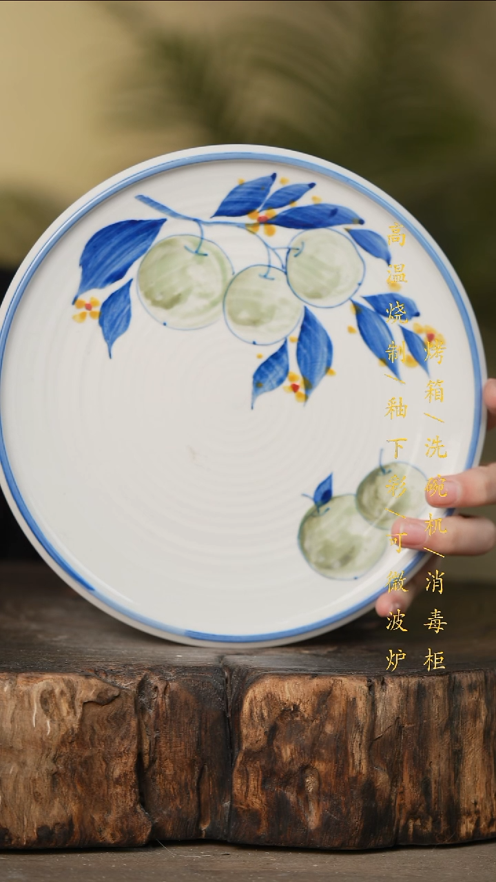 瓷片景德镇高温釉下彩可微波烤箱洗碗机