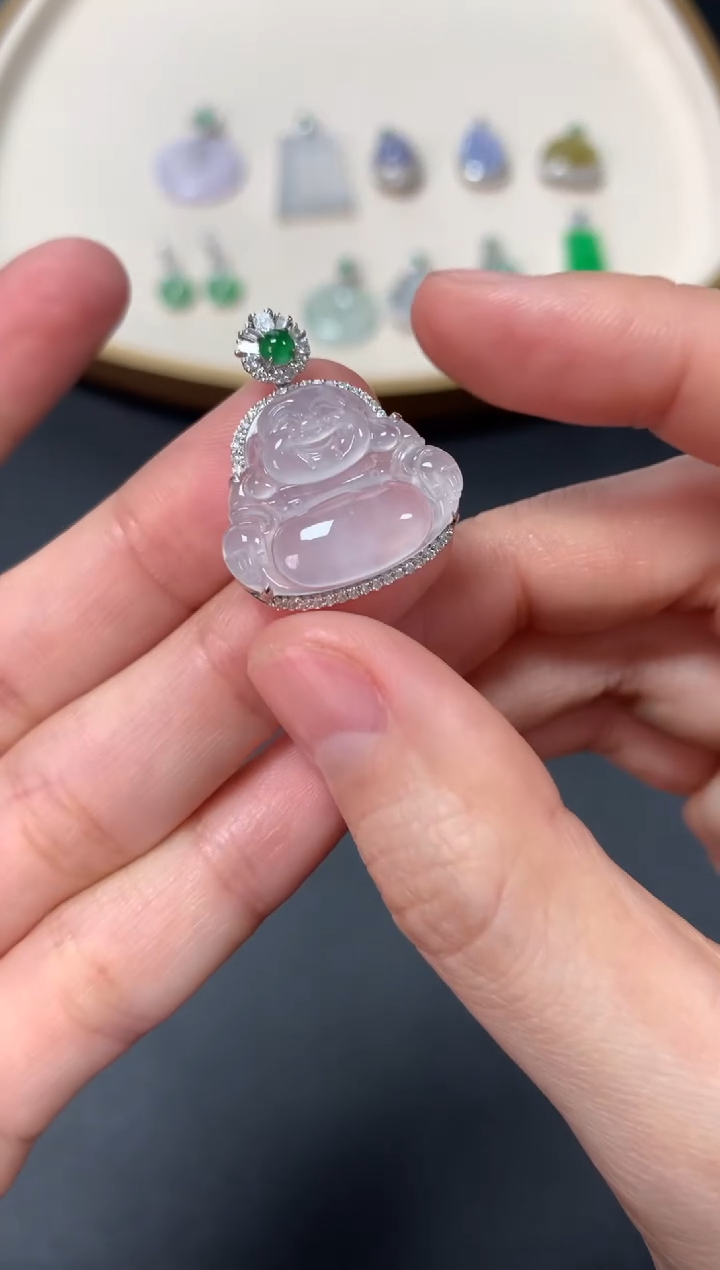 【闪购商品】翡翠吊坠(不含链)18K金镶嵌4500