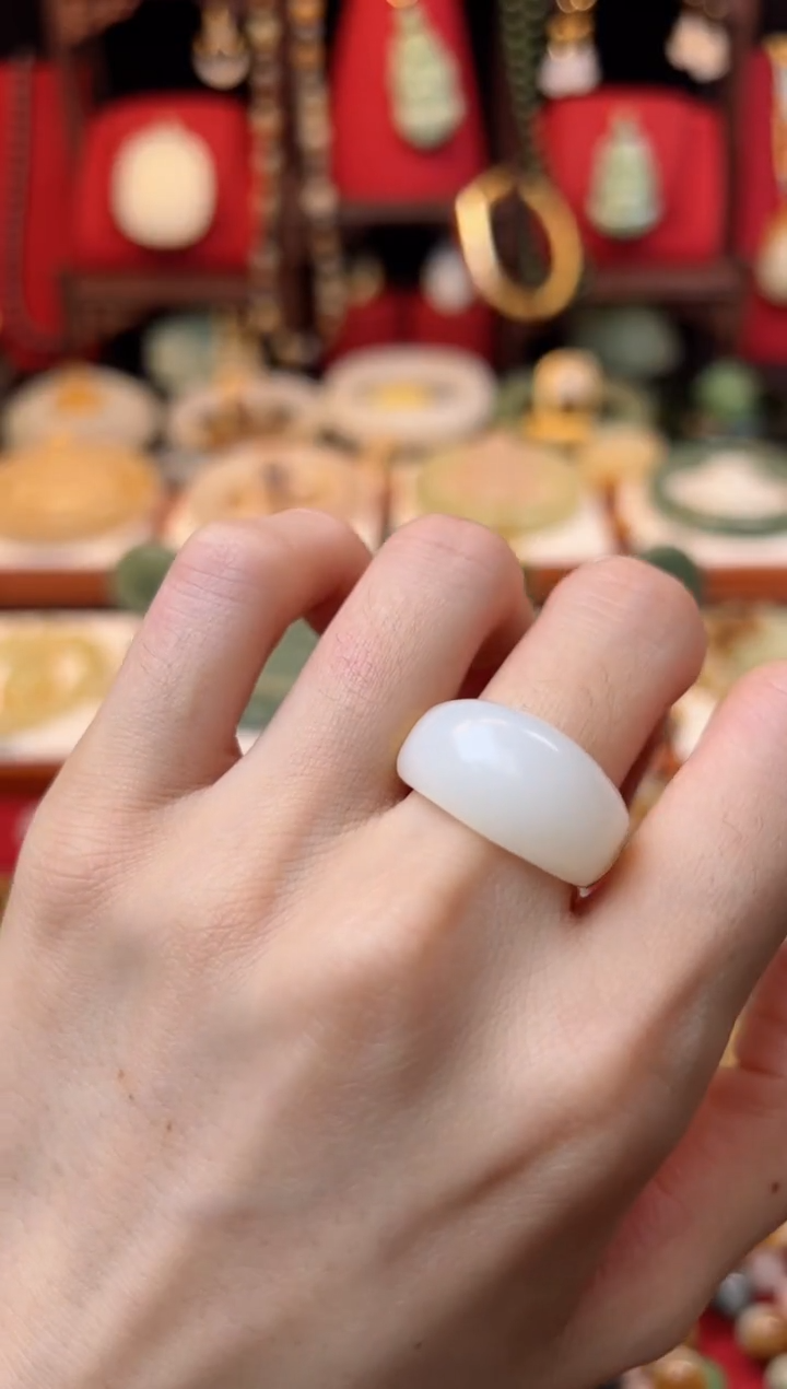 【闪购商品】和田玉戒指18K金镶嵌1617