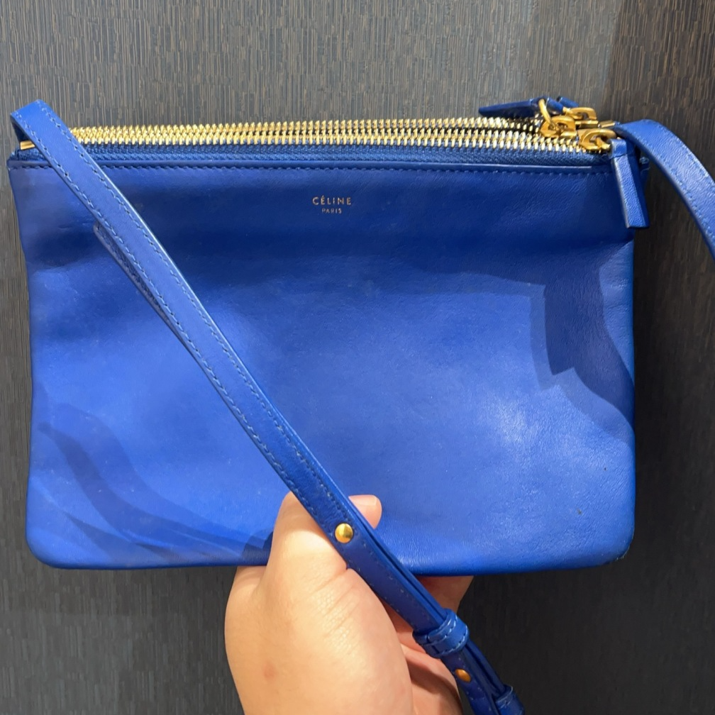 95新 Celine/思琳 蓝色斜挎包yy 1724 3142