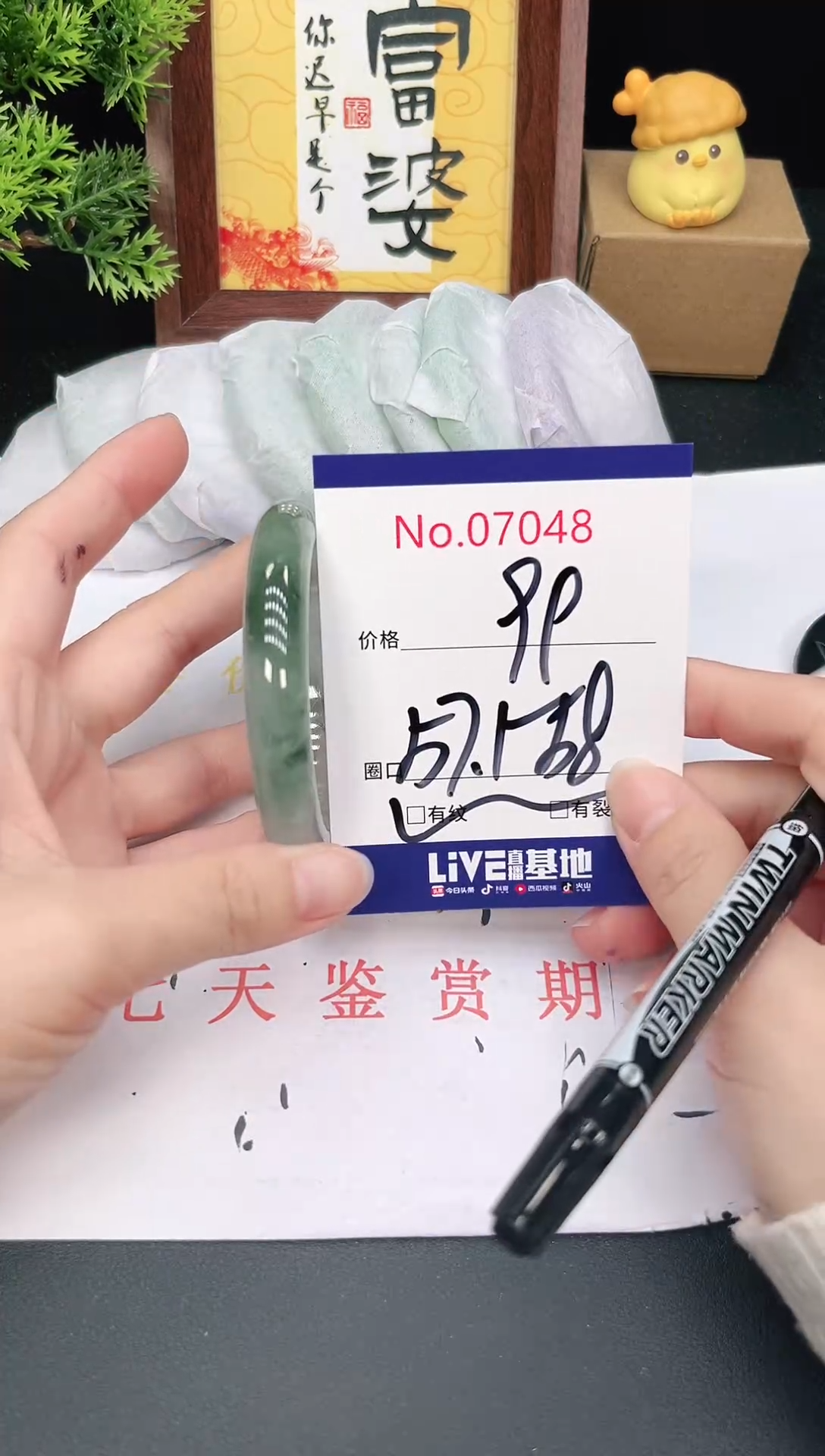 未镶嵌手镯翡翠7048