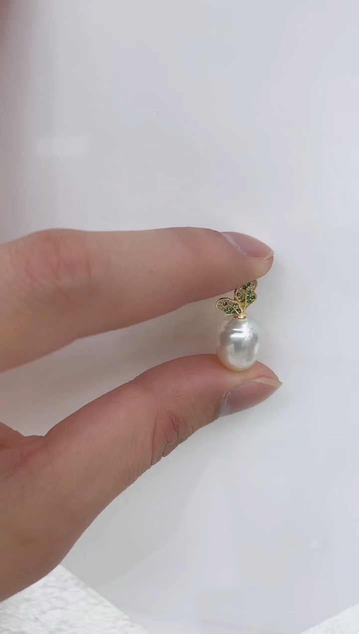 【闪购商品】海水珍珠吊坠(不含链)银S925镶嵌海水珍珠吊坠