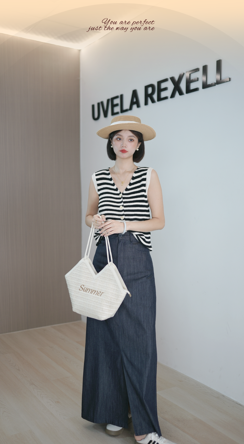 轻职风背心撞色夏季无袖修身型拼接吊带条纹小众休闲潮流风宽松型