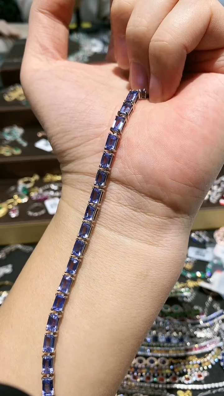 【闪购商品】坦桑石手链银S925镶嵌手链