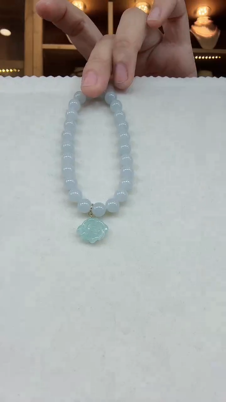 【闪购商品】翡翠颈饰18K金镶嵌挂件