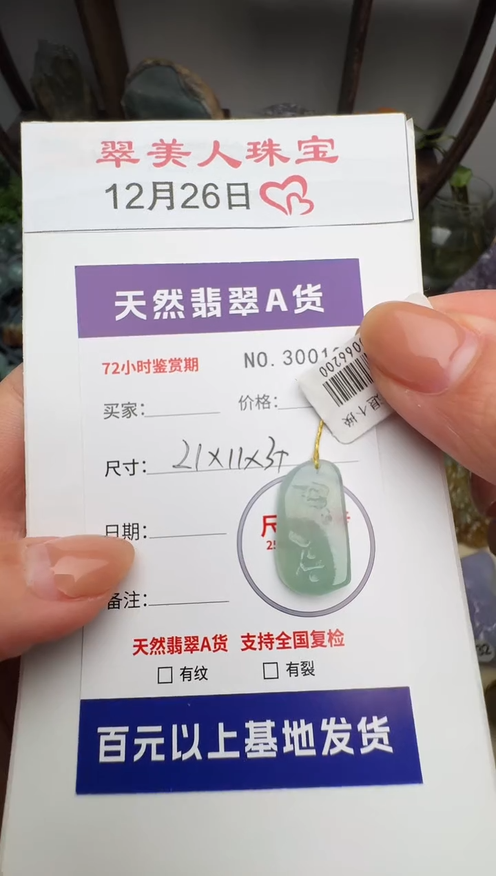 颈饰未镶嵌翡翠原石30019