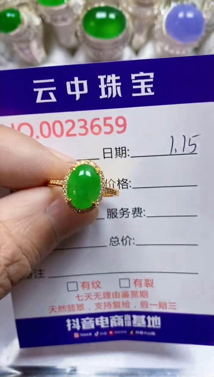 【闪购商品】翡翠戒指银S925镶嵌/3659