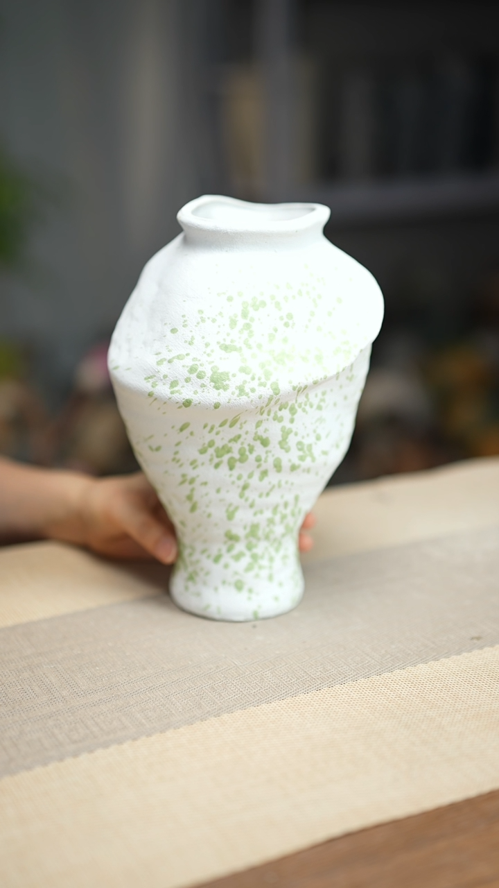   花器陶瓷花瓶绿云漫影03