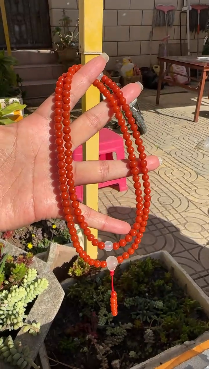 未镶嵌珠串南红玛瑙用****3原矿无优化大陷坝多圈5mm左右w