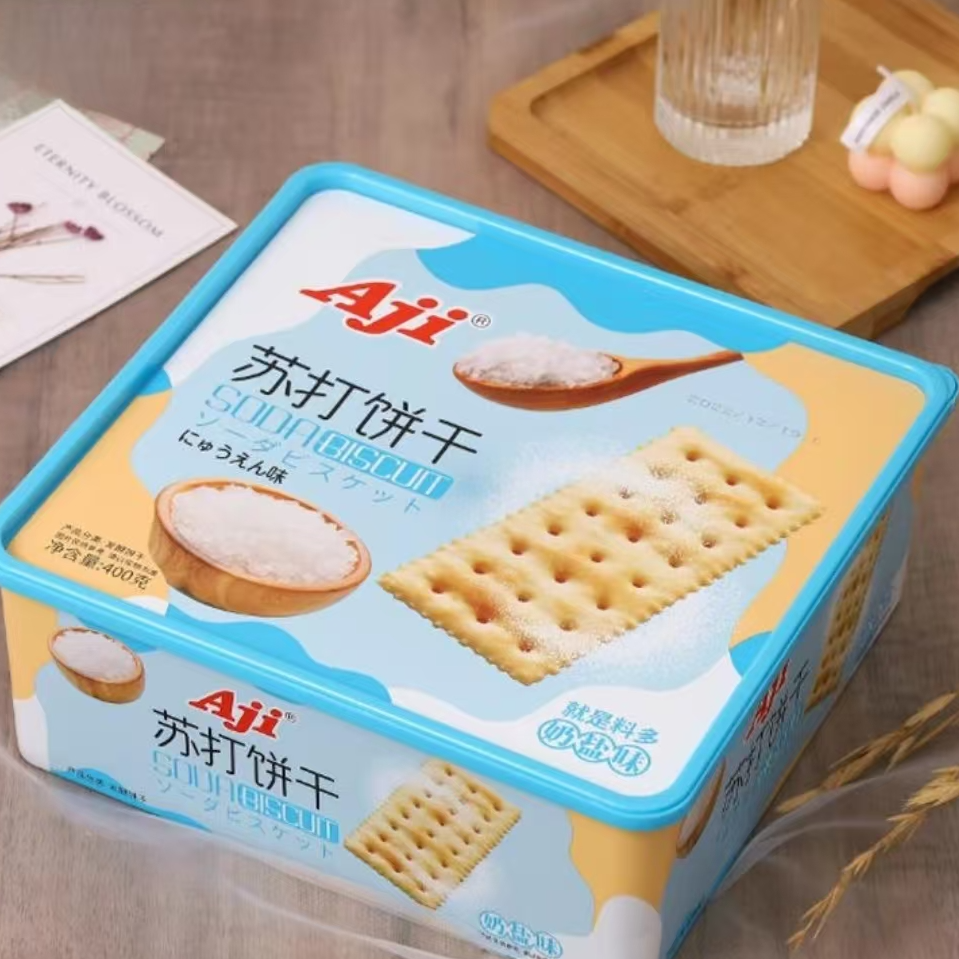 Aji大盒装苏打饼干 奶盐味苏打饼干休闲零食独立包装