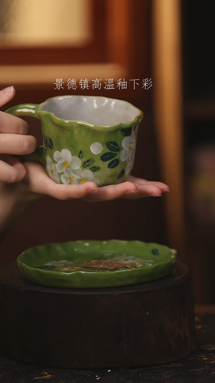陶瓷景德镇高温釉下手绘陶瓷@L004@