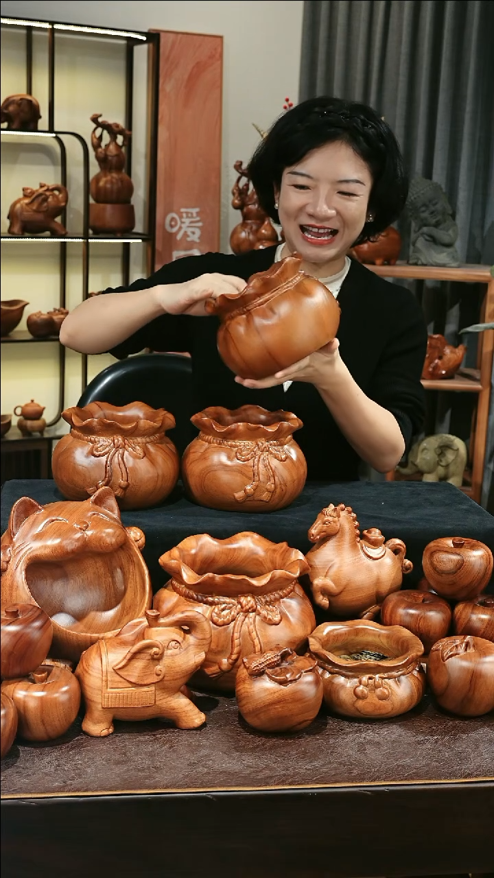 木MB005-3福袋收纳摆件中号微瑕福利随缘发其一