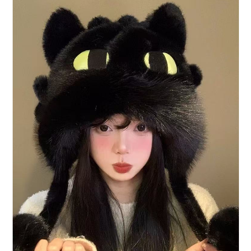 【情侣款】可爱动耳款无牙仔帽子女秋冬加绒加厚保暖骑行护耳雷锋帽