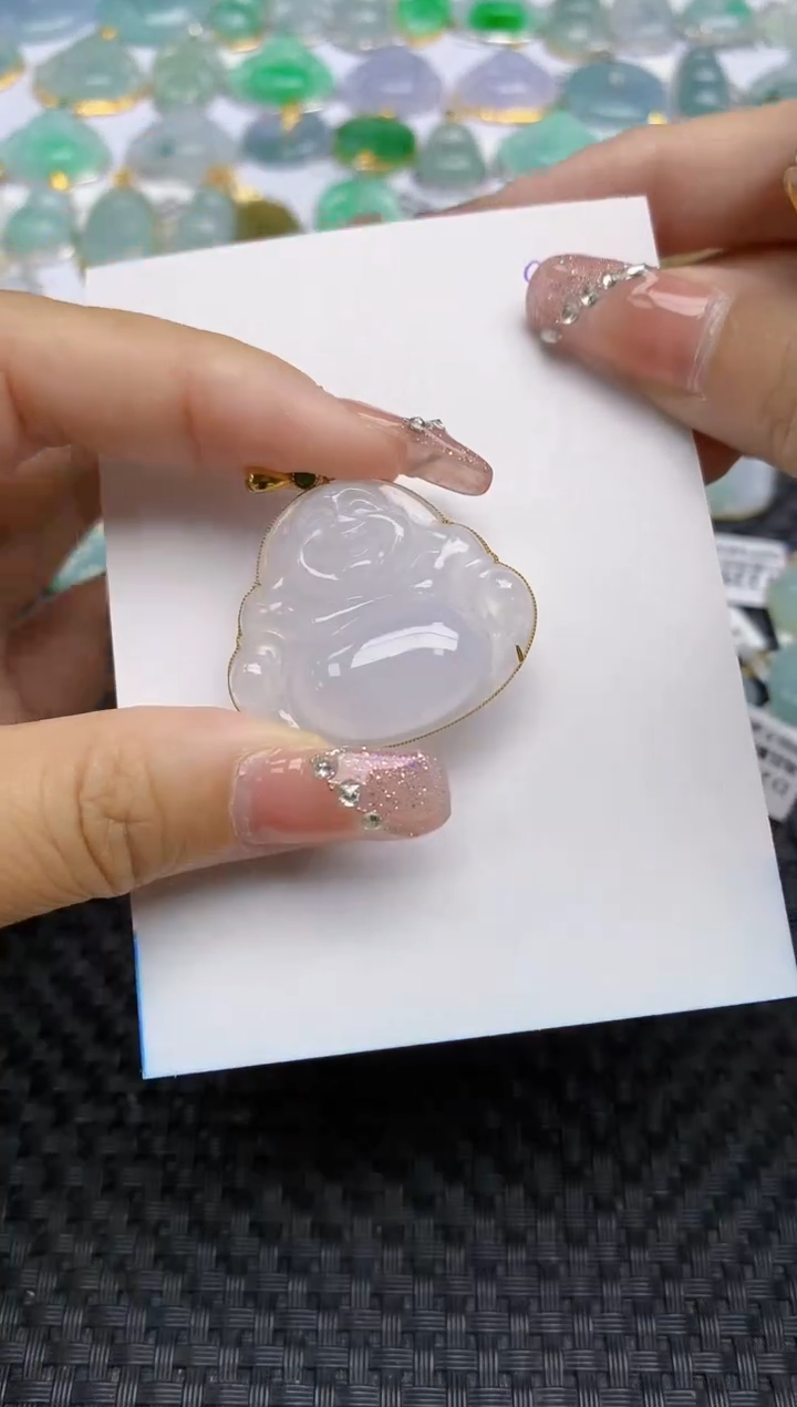 【闪购商品】翡翠颈饰18K金镶嵌天然A货翡翠 94