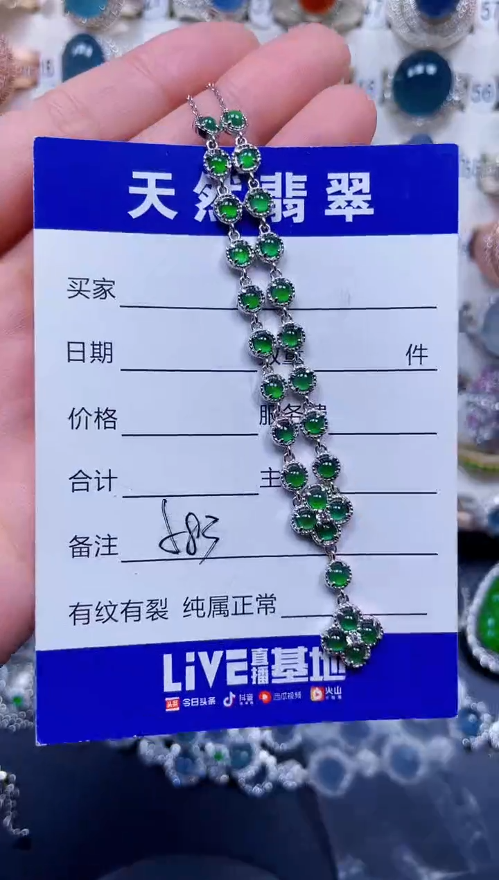 颈饰银S925镶嵌翡翠583