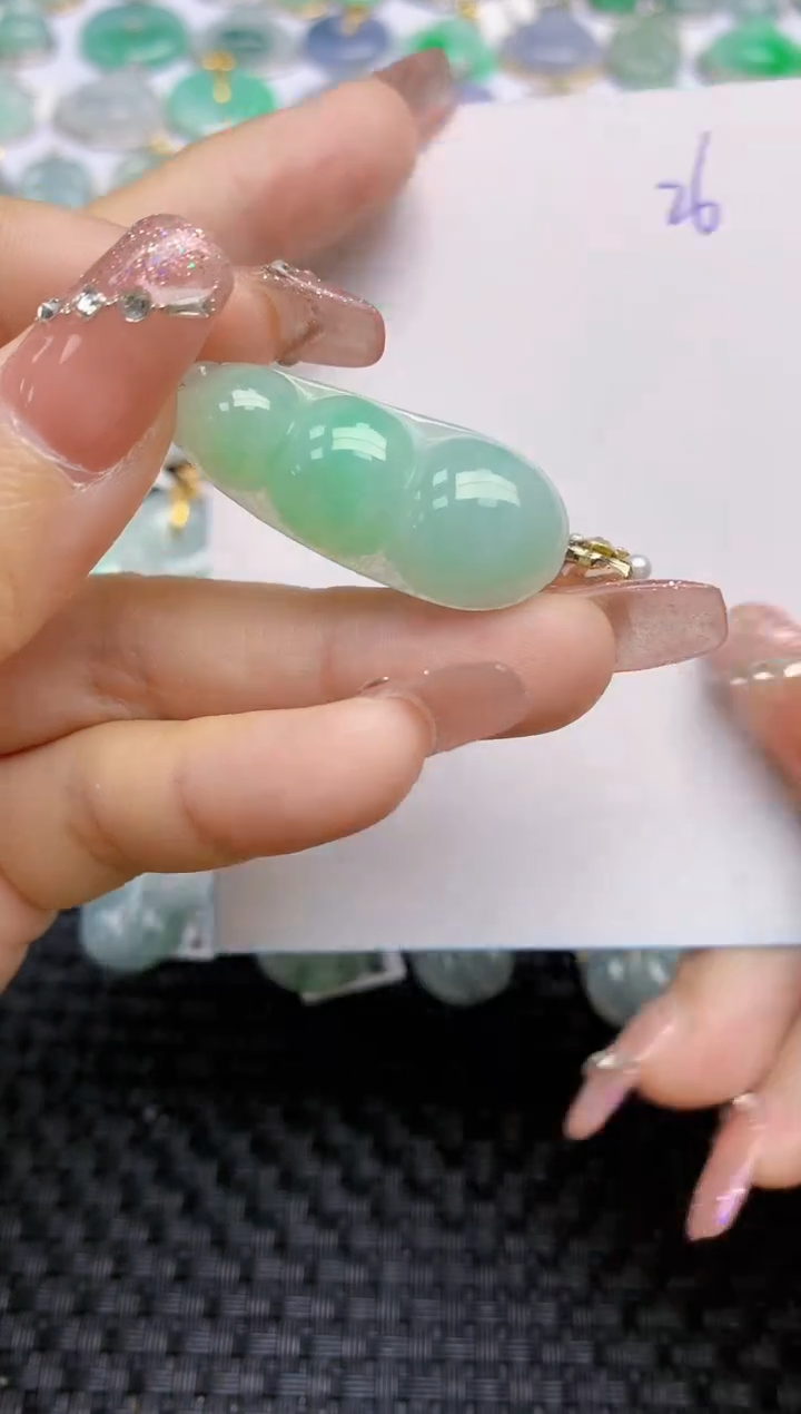 【闪购商品】翡翠颈饰18K金镶嵌天然A货翡翠 26