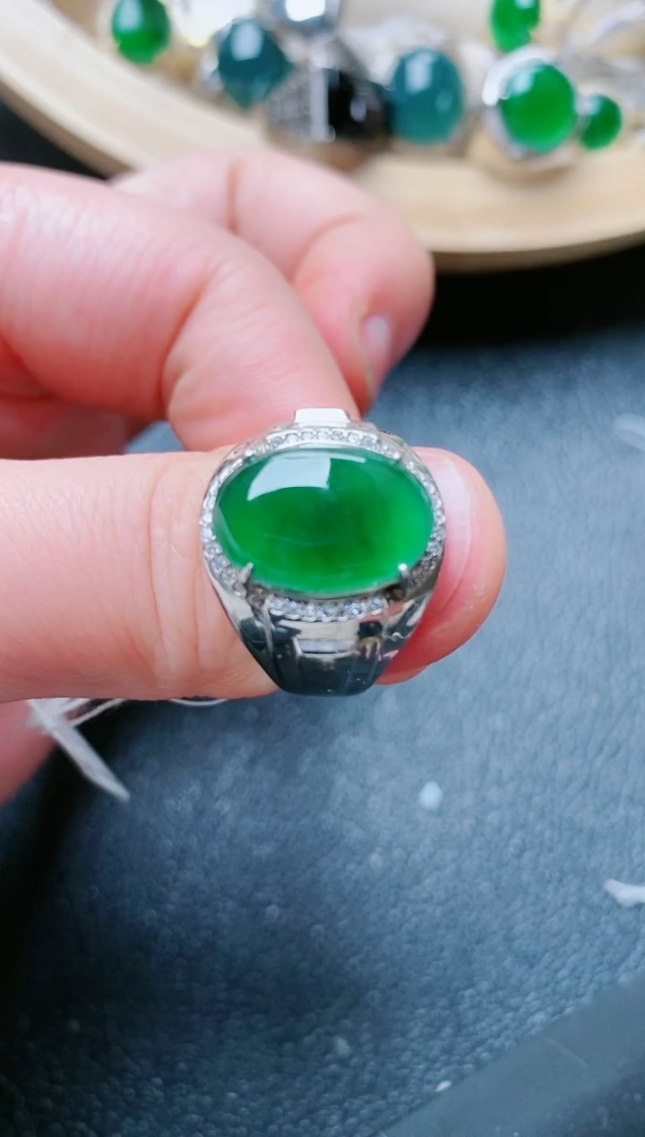 【闪购商品】翡翠戒指银S925镶嵌1111