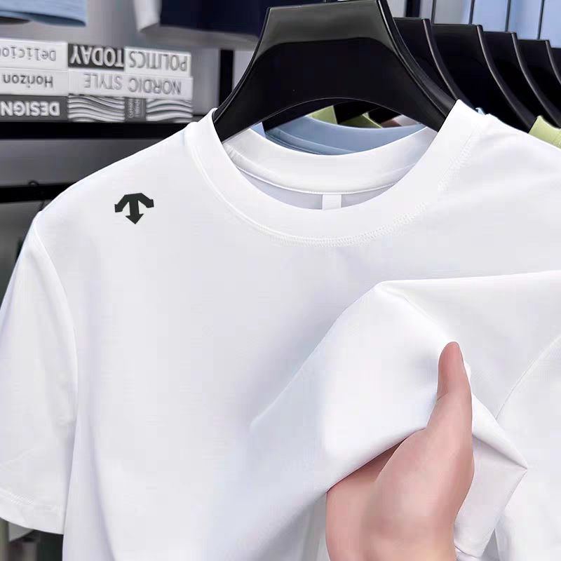 【折上折】迪  圆领男女同款纯色正肩短袖 棉