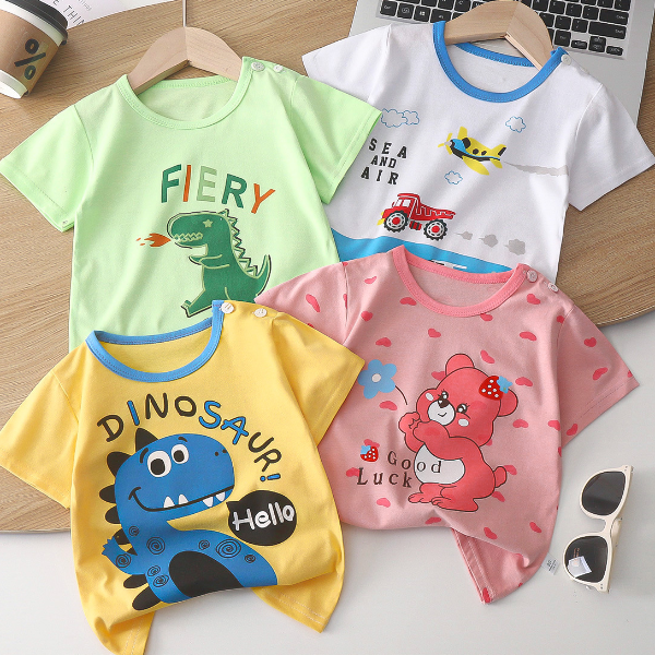 2025新款儿童纯棉短袖夏季男女宝宝t恤卡通短袖韩版单上衣童装