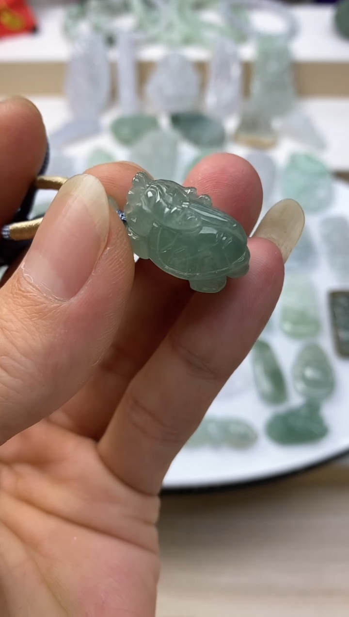 颈饰未镶嵌翡翠7天然缅甸翡翠A货龙龟